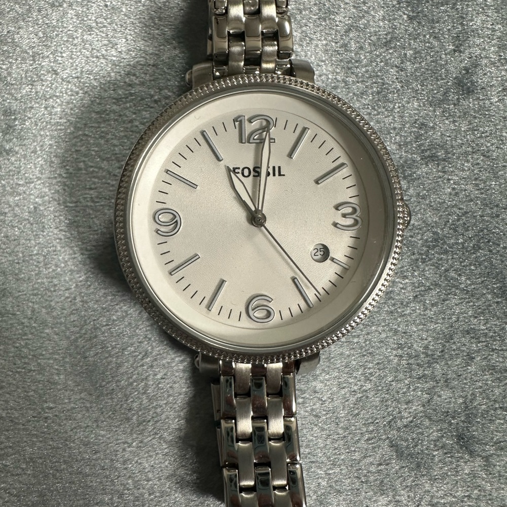 Fossil Stainless Steel Watch with White Dial